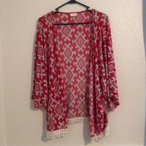 Lightweight Patterned Kimono Style Cardigan